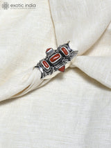 Coral Sterling Silver Long Ring