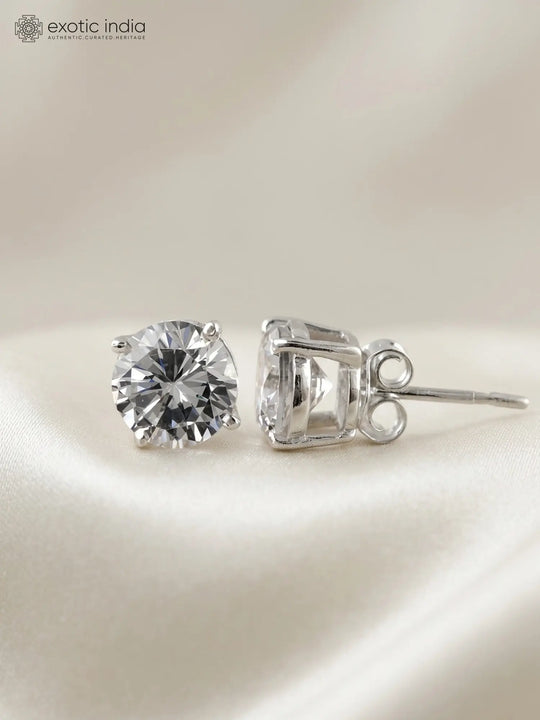 Faceted Cubic Zirconia Sterling Silver Post Earrings