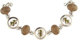 Rutilated Quartz and Peridot Sterling Silver Bracelet