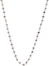 Faceted Iolite Beaded Sterling Silver Pendant Chain