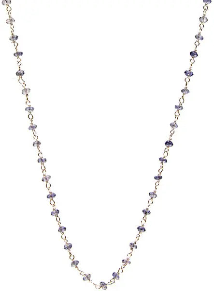 Faceted Iolite Beaded Sterling Silver Pendant Chain
