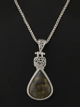 Labradorite Teardrop Sterling Silver Pendant