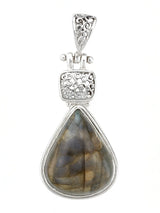 Labradorite Teardrop Sterling Silver Pendant