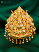 Goddess Lakshmi and Peacock Sterling Silver Temple Pendant