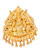 Goddess Lakshmi and Peacock Sterling Silver Temple Pendant