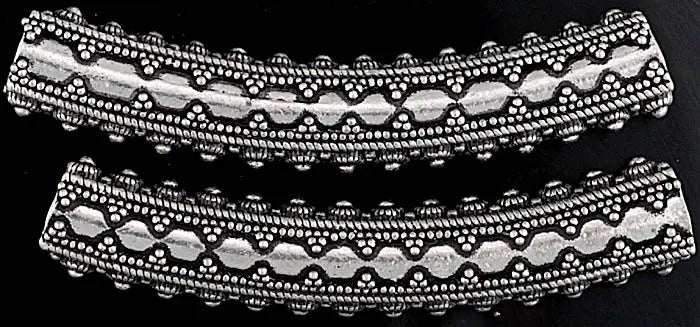 Granulated Sterling Silver Tube Necklace