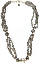 Faceted Labradorite Beaded Sterling Silver Necklace