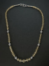 Faceted Citrine Beaded Sterling Silver Pendant