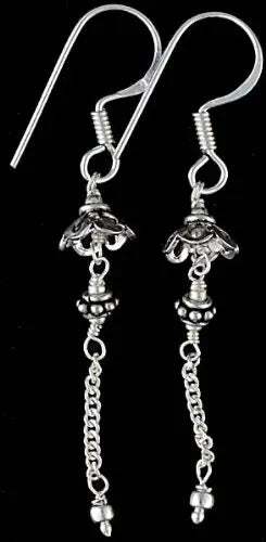 Sterling Silver Dangle Earrings with Delicate Drop Detail
