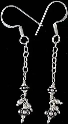 Sterling Silver Earrings with Classic Handcrafted Finish
