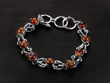 Amber Sterling Silver Bracelet in Polished Finish
