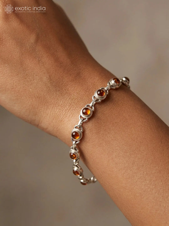 Amber Sterling Silver Bracelet