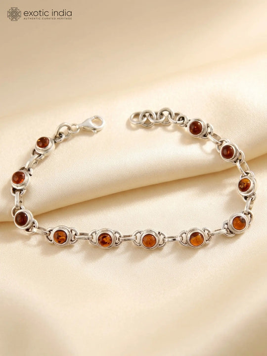 Amber Sterling Silver Bracelet