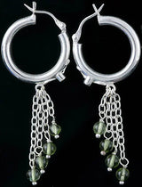 Peridot Sterling Silver Hoop Earrings