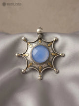Faceted Blue Chalcedony Sterling Silver Pendant