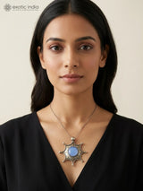 Faceted Blue Chalcedony Sterling Silver Pendant