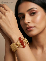 Faceted Carnelian Gold Plated Sterling Silver Bracelet
