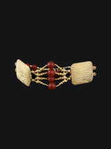 Faceted Carnelian Gold Plated Sterling Silver Bracelet