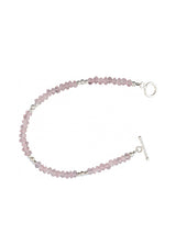 Faceted Rose Quartz Sterling Silver Bracelet