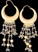 Iolite Sterling Silver Hoop Chandelier Earrings