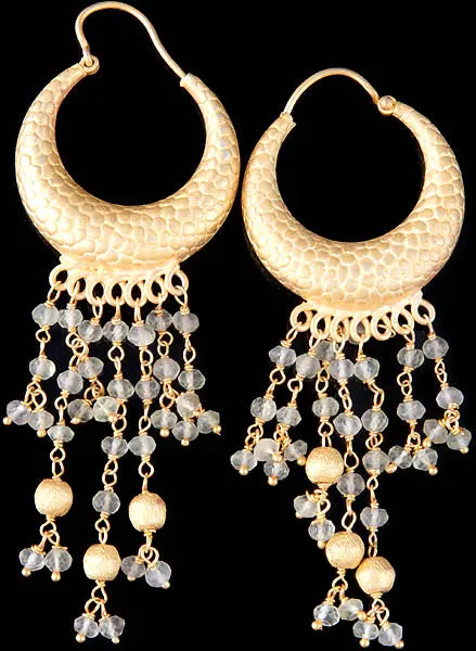 Iolite Sterling Silver Hoop Chandelier Earrings