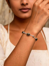 Faceted Labradorite Teardrop Sterling Silver Bracelet