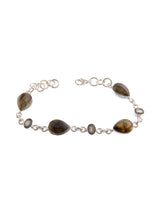 Faceted Labradorite Teardrop Sterling Silver Bracelet