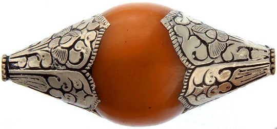 Amber Dust and Sterling Silver Beads Necklace