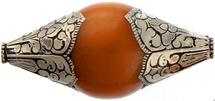 Amber Dust and Sterling Silver Beads Necklace