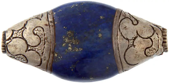 Lapis Lazuli Bead Sterling Silver Cap Necklace