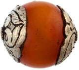 Amber Dust Sterling Silver Gemstone Beads (Per Piece)