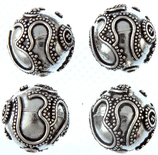 Hari Om Sterling Silver Beads Necklace (Price Per Piece)