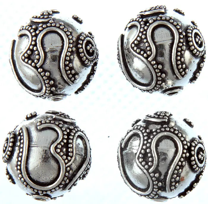 Hari Om Sterling Silver Beads Necklace (Price Per Piece)