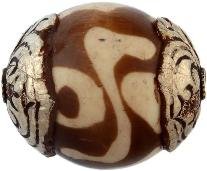 Dzi Beads Sterling Silver Semi-Precious Gemstone Beads