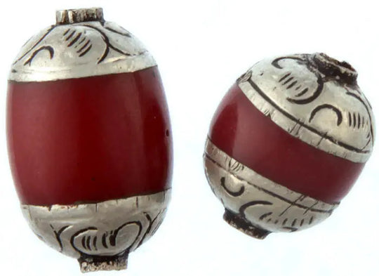 Amber Dust Sterling Silver Beads Necklace Pair