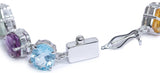 Multicolour Gemstone Charm Bracelet in Sterling Silver