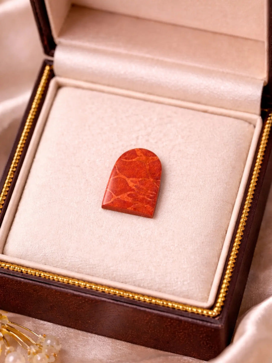 Geometric Cut Sponge Coral Single Piece Necklace