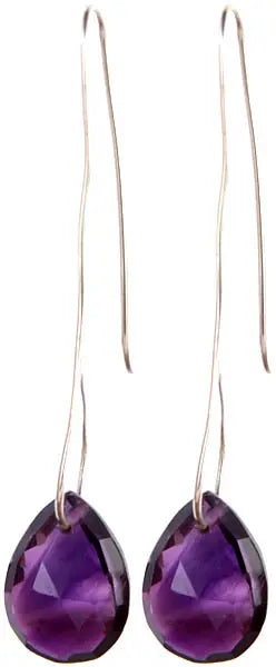 Faceted Amethyst Sterling Silver Earrings