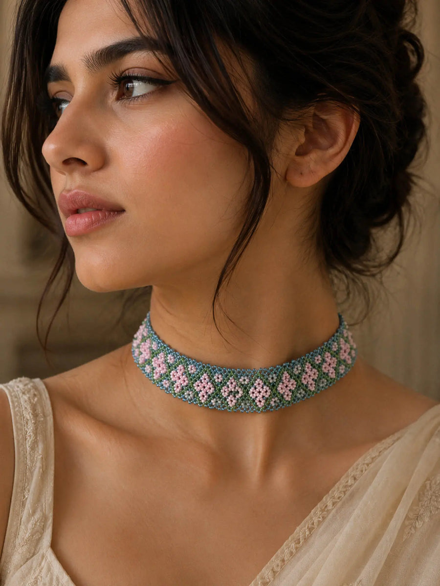 Multicolour Beaded Choker Necklace