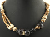 Ivory and Coffee Brown Beaded Necklace
