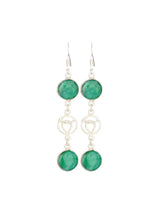 Faceted Green Onyx Sterling Silver Earrings