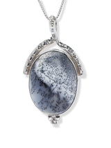 Dendrite Opal Oval Sterling Silver Pendant