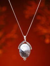 Dendrite Opal Oval Sterling Silver Pendant