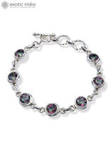 Mystic Topaz Round Sterling Silver Bracelet