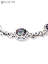 Mystic Topaz Round Sterling Silver Bracelet
