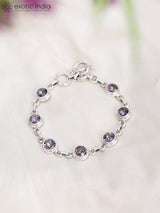 Mystic Topaz Round Sterling Silver Bracelet
