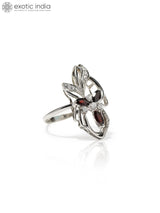 Faceted Marquise Garnet Sterling Silver Ring