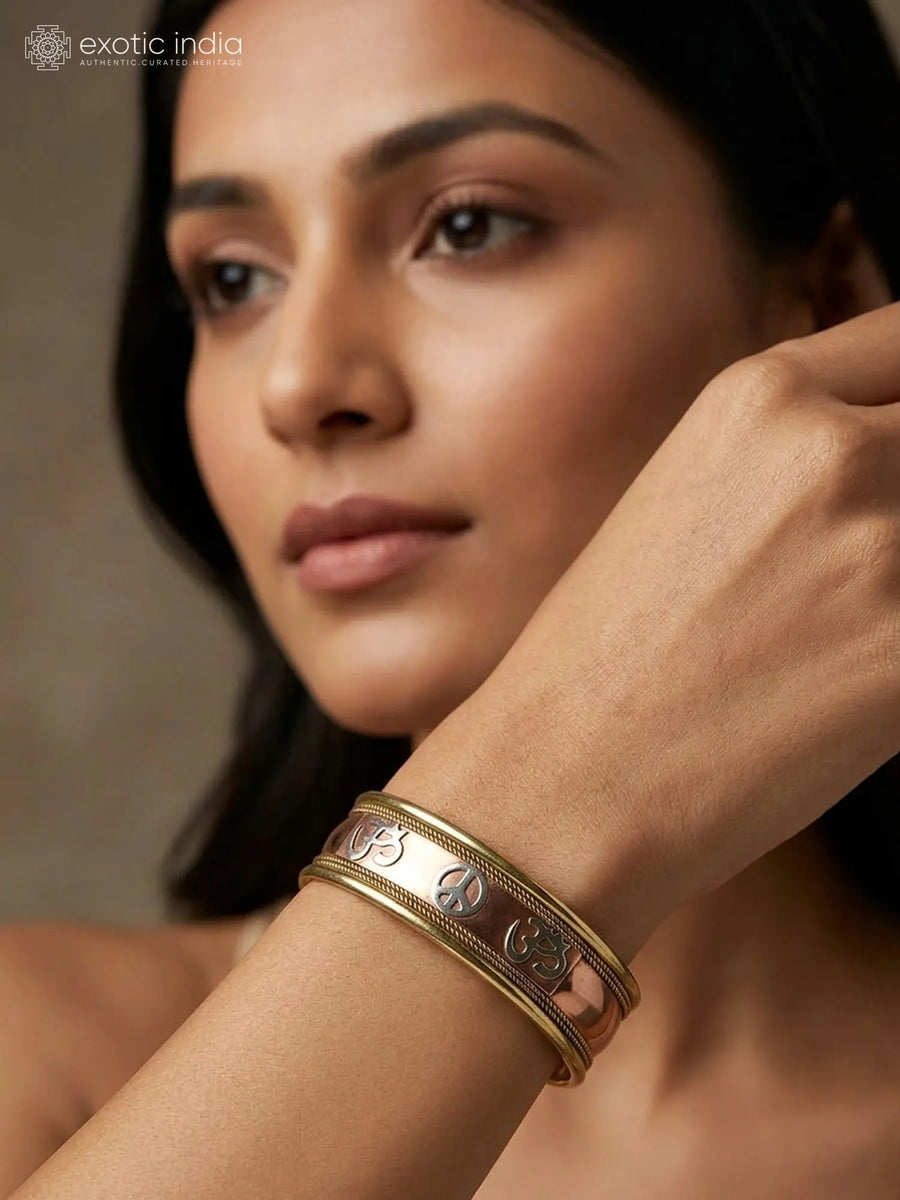 Om Motif Copper Alloy Bracelet