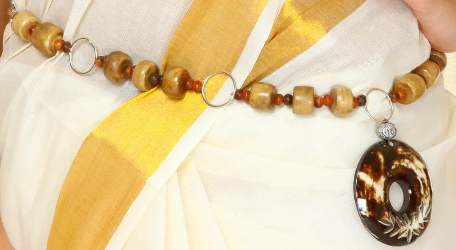 Multicolour Beaded Belly Chain with Dangling Donut Pendant