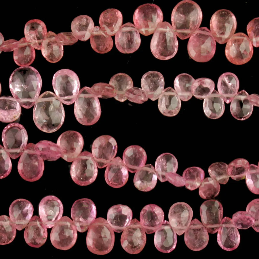 Faceted Pink Tourmaline Briolette Necklace